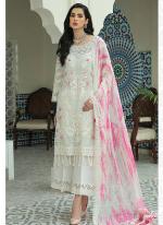 Faux Georgette White Pink Eid Wear Embroidery Work Pakistani Suit